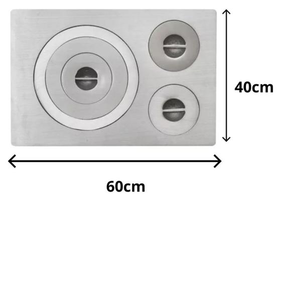 Imagem de Chapa Fogão A Lenha Campeiro Alvenaria Mato 3 Furos 40x60