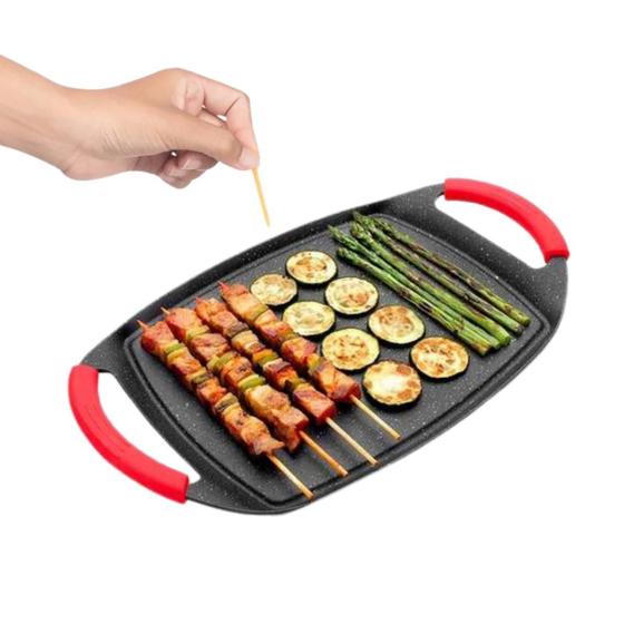 Imagem de Chapa Grelha Grill Toledo Com Alça 37x25 Aluminio Forjado Com Indução - San Ignácio - Bergner