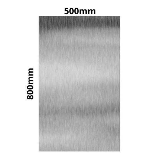 Imagem de Chapa Inox 304 escovado, 800mm x 500mm x 1,5 mm espessura