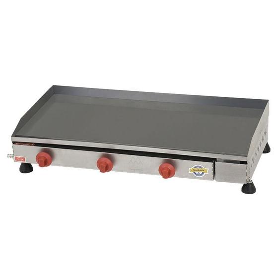Imagem de Chapa para Lanche Marchesoni Comercial 40X80 cm com 3 Queimadores e com Gaveta a Gás