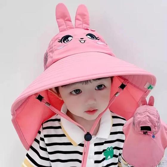 Imagem de Chapéu Balde Infantil com Aba Larga e Proteção UV - Ajustável para Praia