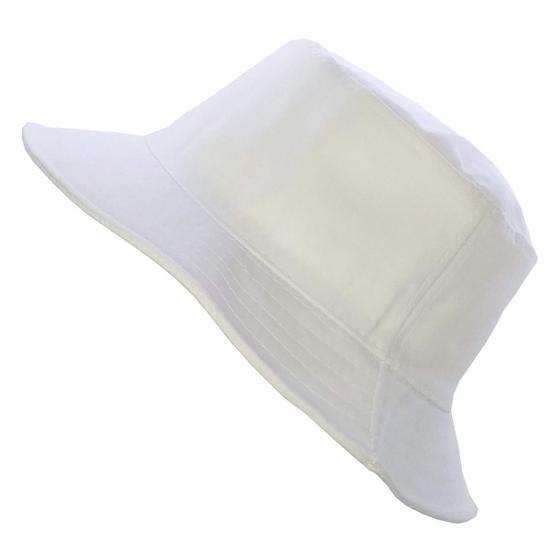 Imagem de Chapéu Bucket Hat Branco Masculino Feminino Liso Confortável