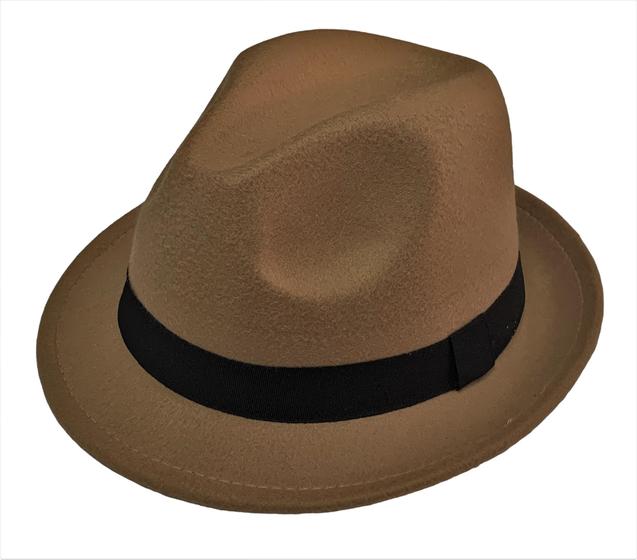 Imagem de Chapéu clássico fedora de feltro aba curta Tamanho único