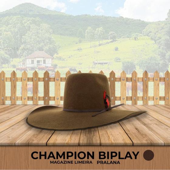 Imagem de Chapeu Country Champion Felt Biplay 2 Preto Original - 54
