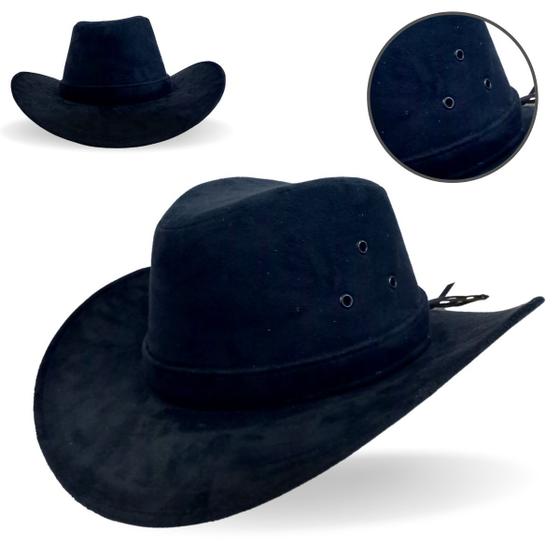 Imagem de Chapeu Country Cowboy Feminino Peão Rodeio Boiadeira Vaqueiro Americano Camurça Top