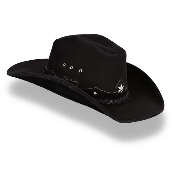 Chapéu Country Cowboy Rodeio Masculino / Feminino em Couro - Traiado ...