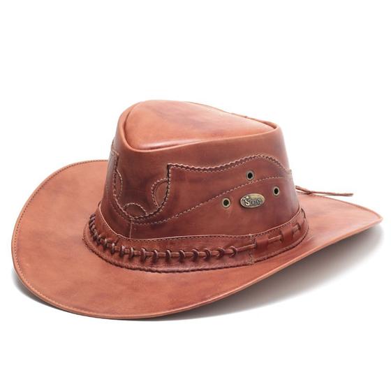 Chapéu Country de Couro Cowboy Rodeio Americano - Sertão - Chapéu ...