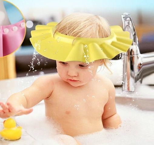 Imagem de Chapéu De Banho Protetor Viseira Lava Cabeça Bebês Crianças