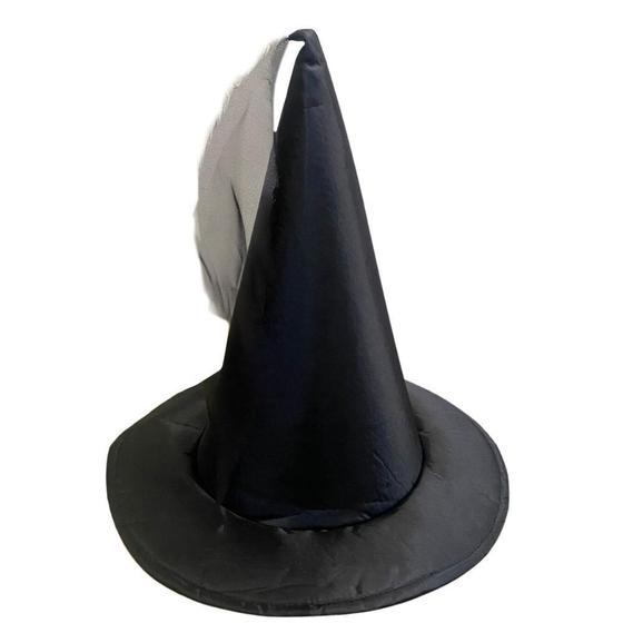 Imagem de Chapéu de Bruxa Preto Liso Halloween Assustador