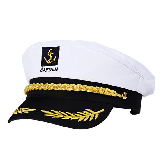 Imagem de Chapéu de capitão LUOEM Adjustable Sailor Sea Cap branco