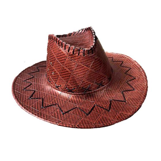 Imagem de Chapéu de Cowboy Marrom com Textura de Couro para Fantasias