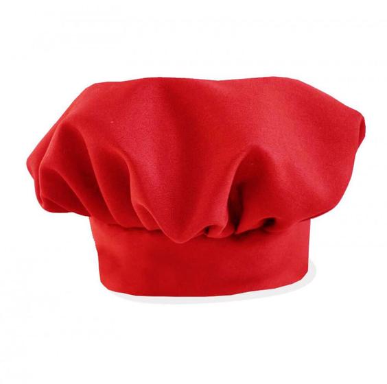 Imagem de Chapéu De Cozinheiro 30cm X 15cm Liso Tecido Oxford - Vermelho