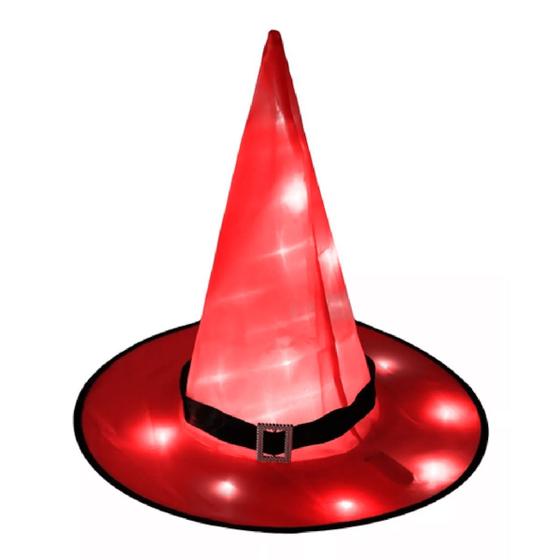 Imagem de Chapéu De Led Bruxa Vermelho Halloween