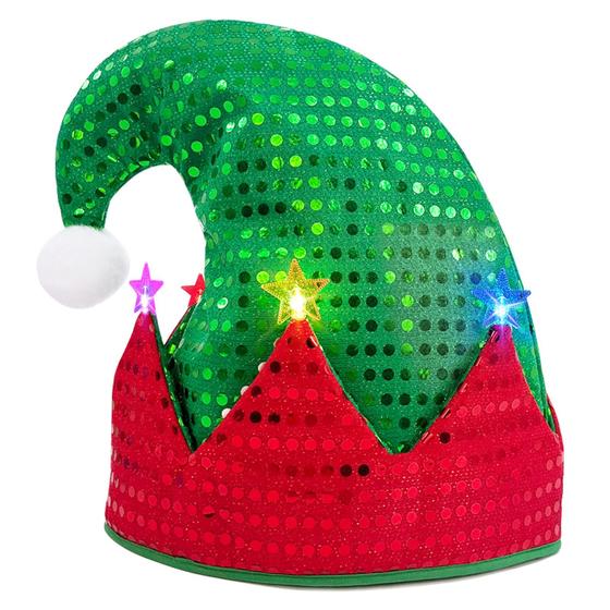 Imagem de Chapéu de Natal LED WTTORDE - Acessório de Fantasia de Duende