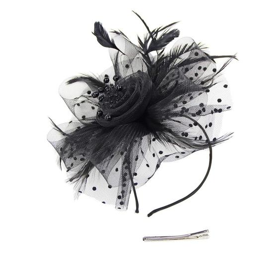 Imagem de Chapéu Fascinator HNBQMX para Casamento, Chá de Coquetel e Festa - Estilo anos 20