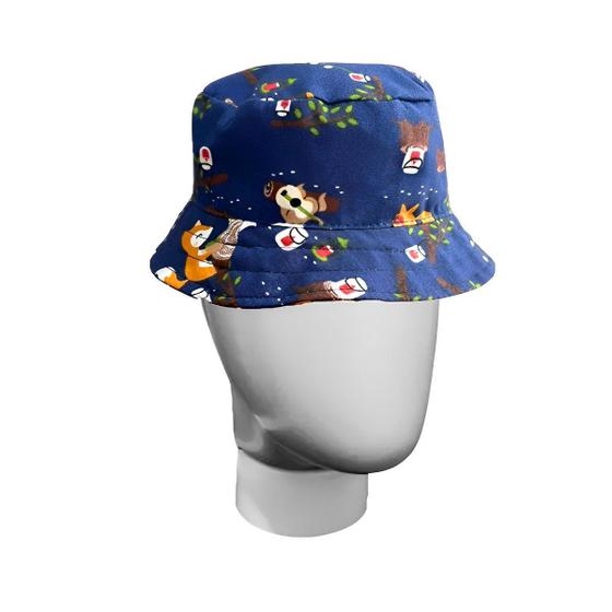 Imagem de Chapéu Infantil Praia Bucket Personagem Proteção UV Estampado Cordinha Minnie Regulagem Piscina Boina Hat Dino Menino Menina