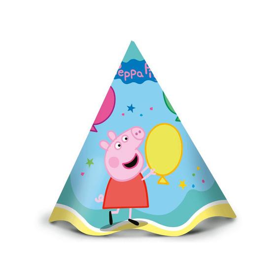 Imagem de Chapéu Peppa Pig Clássica - 12 unidades - Regina - Rizzo Festas