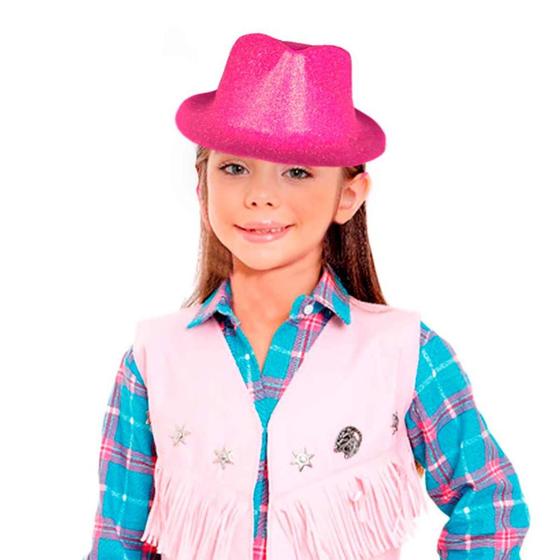 Imagem de Chapeu Rosa Infantil Country Brilhante pra Menina