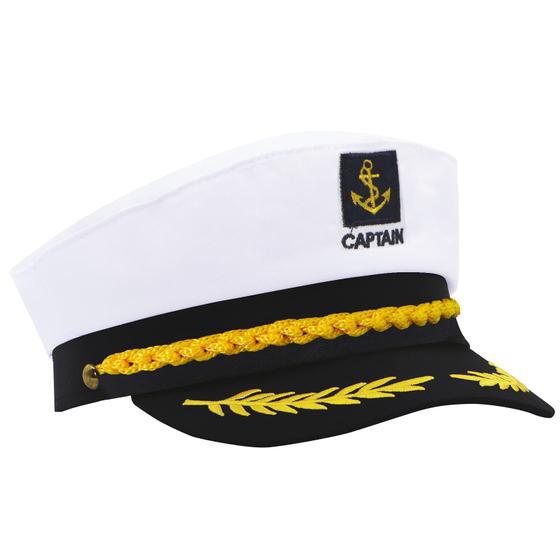 Imagem de Chapéu Yacht Captain NCWIND para homens adultos e mulheres, branco, preto