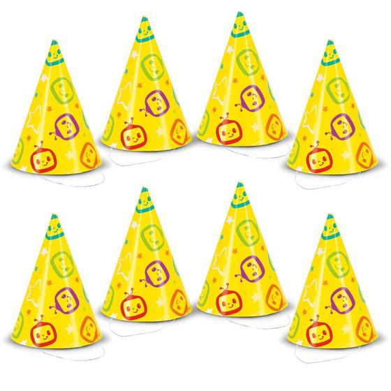 Imagem de Chapéus de Festa Mini Cocomelon - Pacote com 8