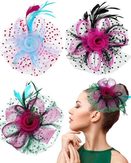 Imagem de Chapéus Fascinators Yunsailing para mulheres Tea Party Girls x3