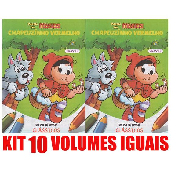 Imagem de Chapeuzinho Vermelho Livro Para Pintar Kit C/10 Lembrancinha