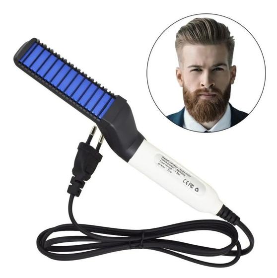 Imagem de Chapinha Alisadora para Barba E Cabelo Masculino Com Pente