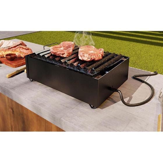 Imagem de Char Broiler à Gás Grelha Esmaltada 44x30 Mini Churrasqueira