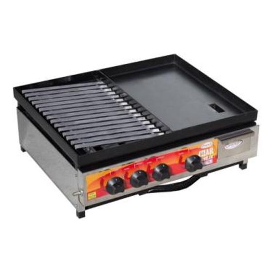 Imagem de Char Broiler Grelha Picanheira C/ Chapeira 600x500 Gás Inox