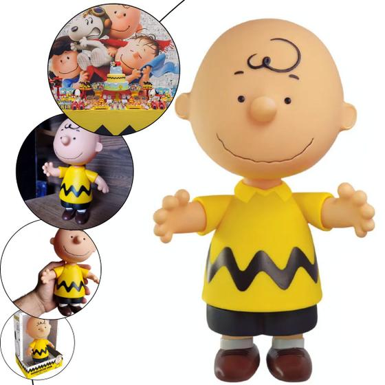 Imagem de Charlie Brown Boneco Vinil Articulado Snoopy E Sua Turma