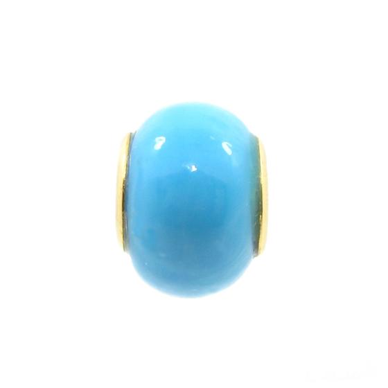 Imagem de Charm Separador Azul Turquesa Banhado a Ouro