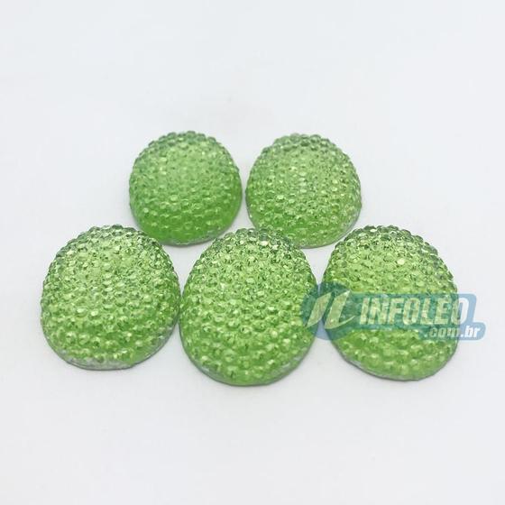 Imagem de Chaton Acrilico Cascudo Oval 18x25mm Verde - 5 unidades