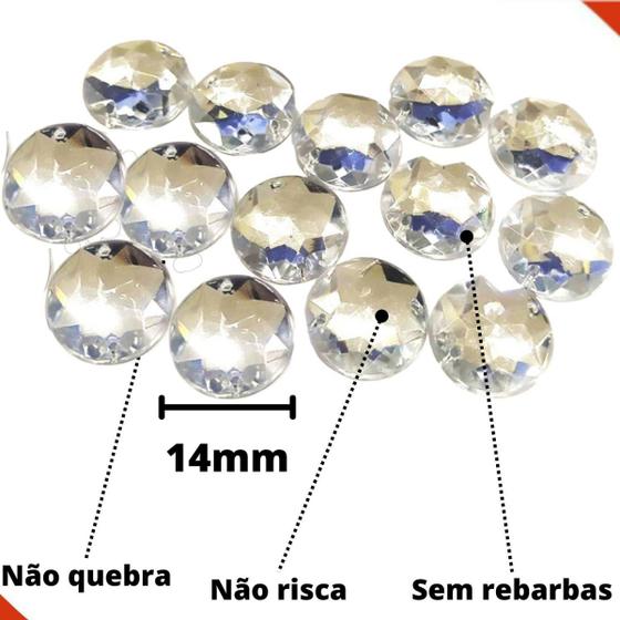 Imagem de Chaton Para Colagem Redondo Sextavado 12mm Em Acrilico Com 250Gr