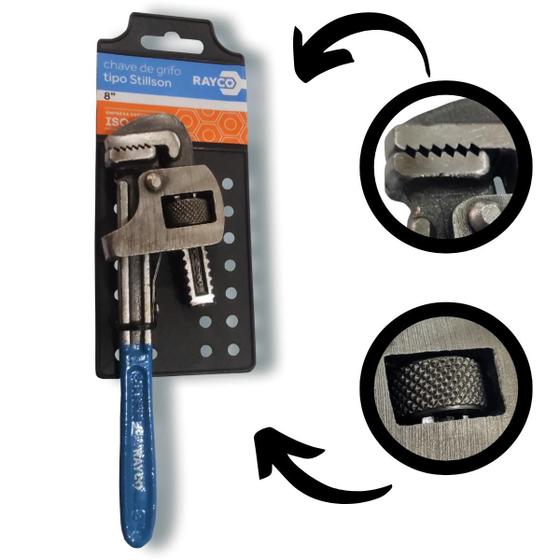 Chave Alicate Grifo Tipo Stillson 08Pol - 200mm p/ Encanador Menor preço em Chave Alicate Grifo Tipo Stillson 08Pol - 200mm p/ Encanador