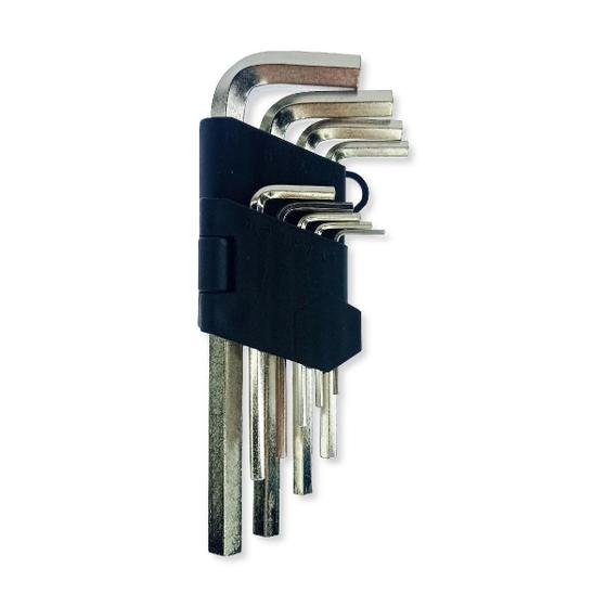 Imagem de Chave Allen Longa Kit Com 9 Peças Aço Resistente 16,5Cm