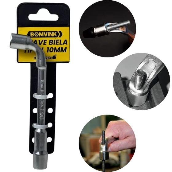Imagem de Chave Biela Tipo L De 10mm Vazada Com Furo Passante