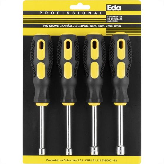 Imagem de Chave Canhao Jogo Eda 5Mm A 8Mm Com 4 Pecas - 8Vq