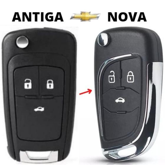 Imagem de Chave canivete  onix spin cobalt prisma cruze 3 botões a partir de 2013 modificação