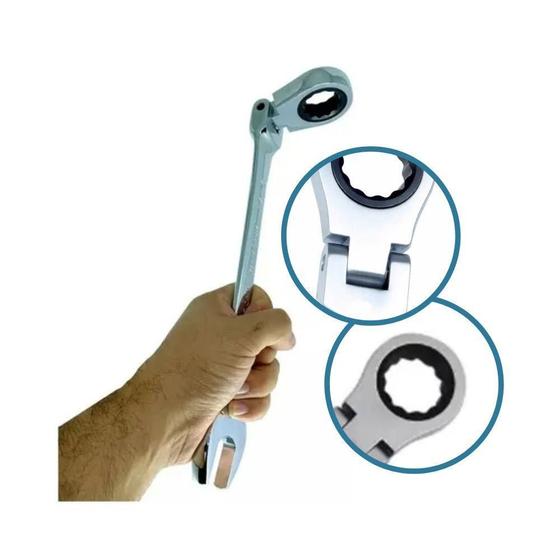 Imagem de Chave Combinada Articulada Com Catraca Starfer 10Mm