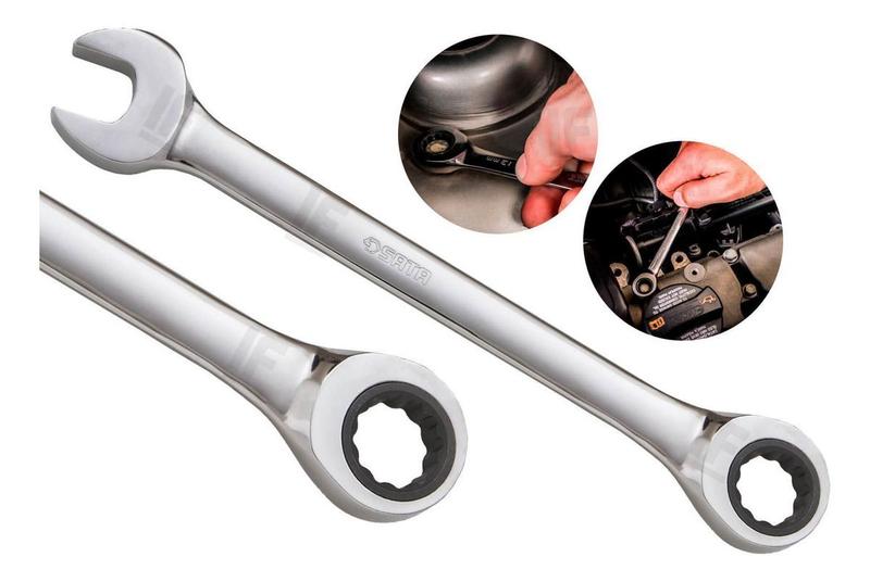 Imagem de Chave Combinada Catraca Aço Resistente Profissional 12mm