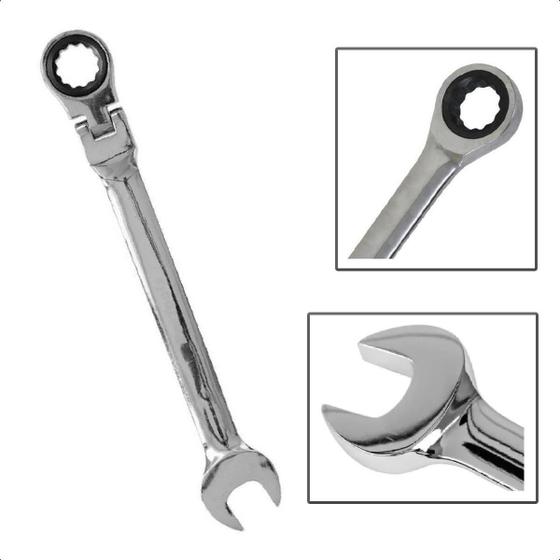 Imagem de Chave Combinada Catraca Cabeça Articulada 11Mm Cromo Vanádio