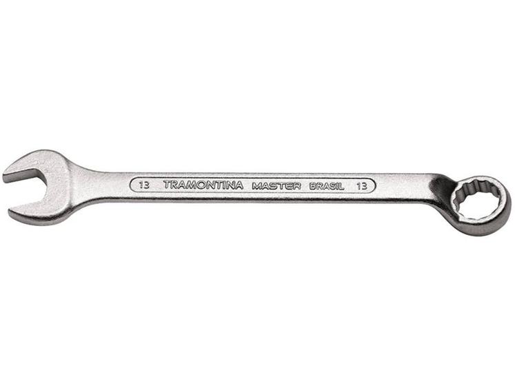 Imagem de Chave combinada com pescoco 13mm forjada em aco especial cromada bocas usinadas tramontina