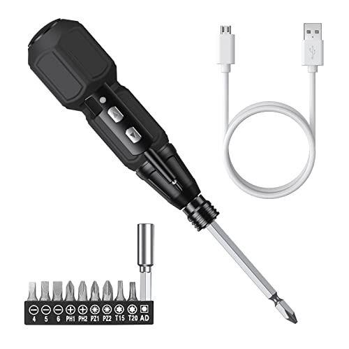 Imagem de Chave de fenda elétrica AMIR sem fio, conjunto de chaves de fenda de energia recarregável, kit de ferramentas de reparo doméstico automático portátil com luzes LED e cabo USB