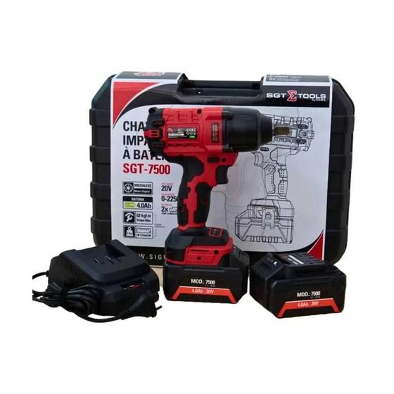 Imagem de Chave de Impacto 1/2 20V Com 2 Bateiras 4AH Sigma Tools SGT7500