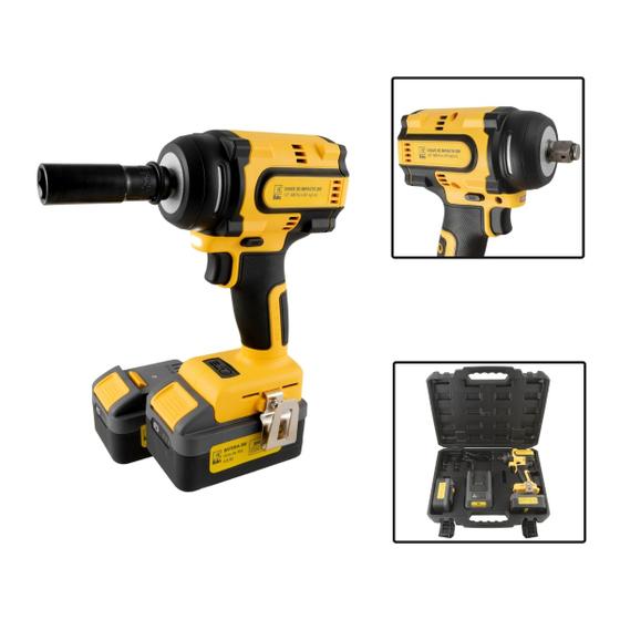 Imagem de Chave De Impacto 20V 1/2” Com 2 Baterias 4.0 Ah 600 Nm