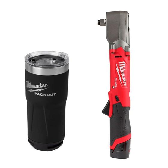 Imagem de Chave de Impacto Angular Encaixe 1/2" 12V Fuel 2565-20 + Copo Térmico 590ml 48-22-8392B Milwaukee Unica
