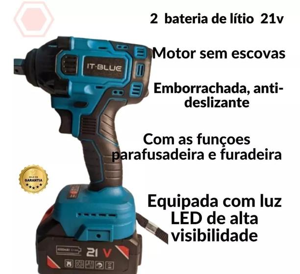 Imagem de Chave De Impacto Bateria 38V Brushless Profissional Nakasaki