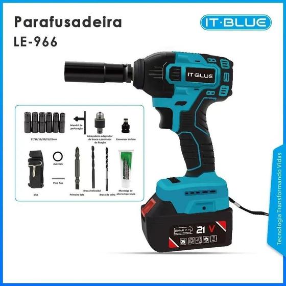 Chave De Impacto Com 02 Baterias 21V Íon-Lítio Profissional Menor preço em Chave De Impacto Com 02 Baterias 21V Íon-Lítio Profissional