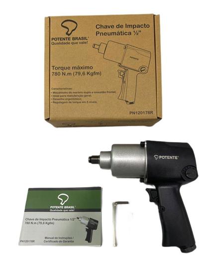 Imagem de Chave de Impacto Pneumática 1/2 Pol 79,6 Kg 780 N.M POTENTE-PN120178R - POTENTE BRASIL
