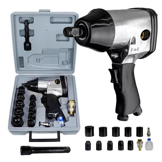 Imagem de Chave de impacto pneumatica - 1/2 polegada - com kit chave - jch32 -  jst